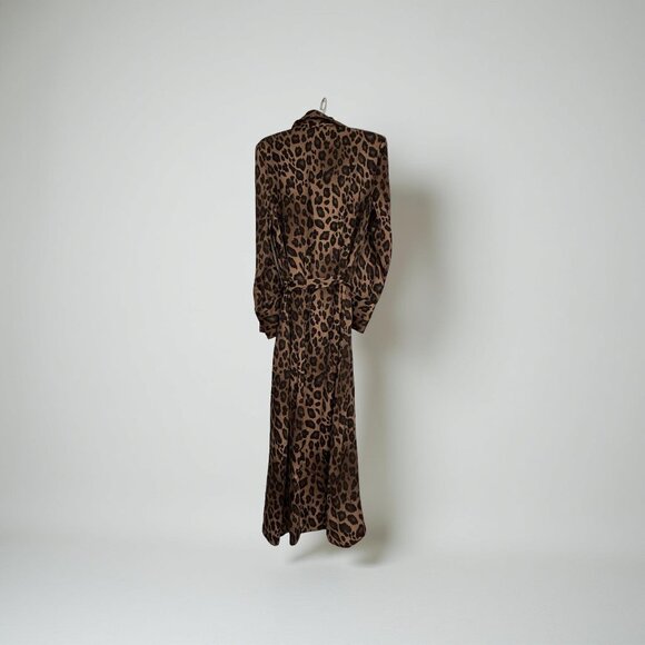 ZARA Leopard Print Button-Down Midi Dress (XS) - Picture 3 of 5